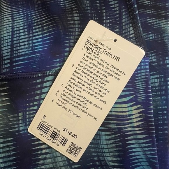 Lululemon Wunder Train 25” High Rise Leggings Blue Multicolor - Picture 5 of 7